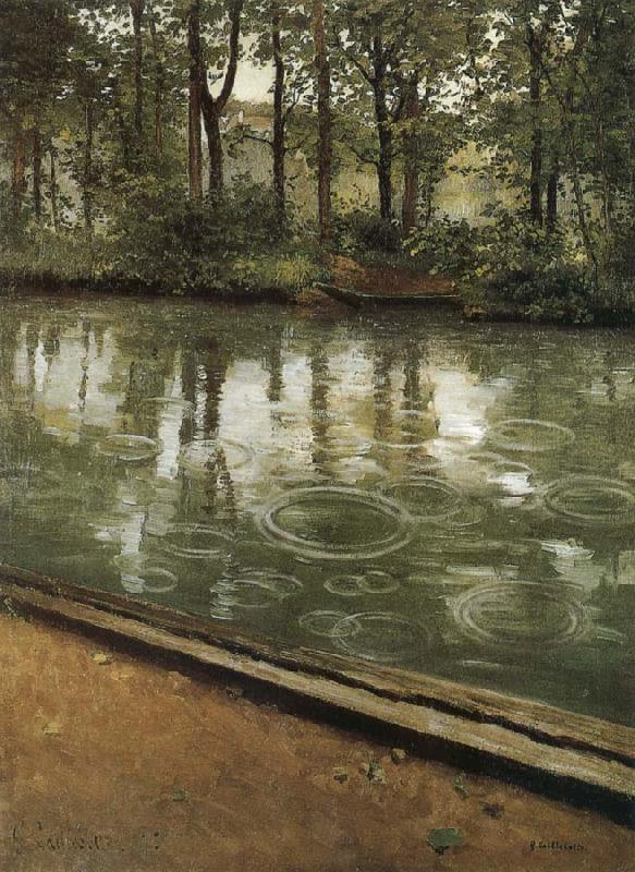 Gustave Caillebotte Riverside through the rain oil painting image